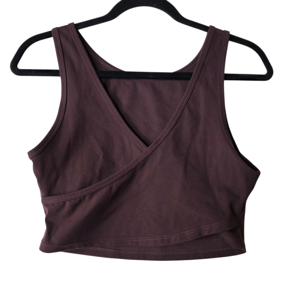 Gentle Fawn Cricross back Deep Brown Wrap Crop Top